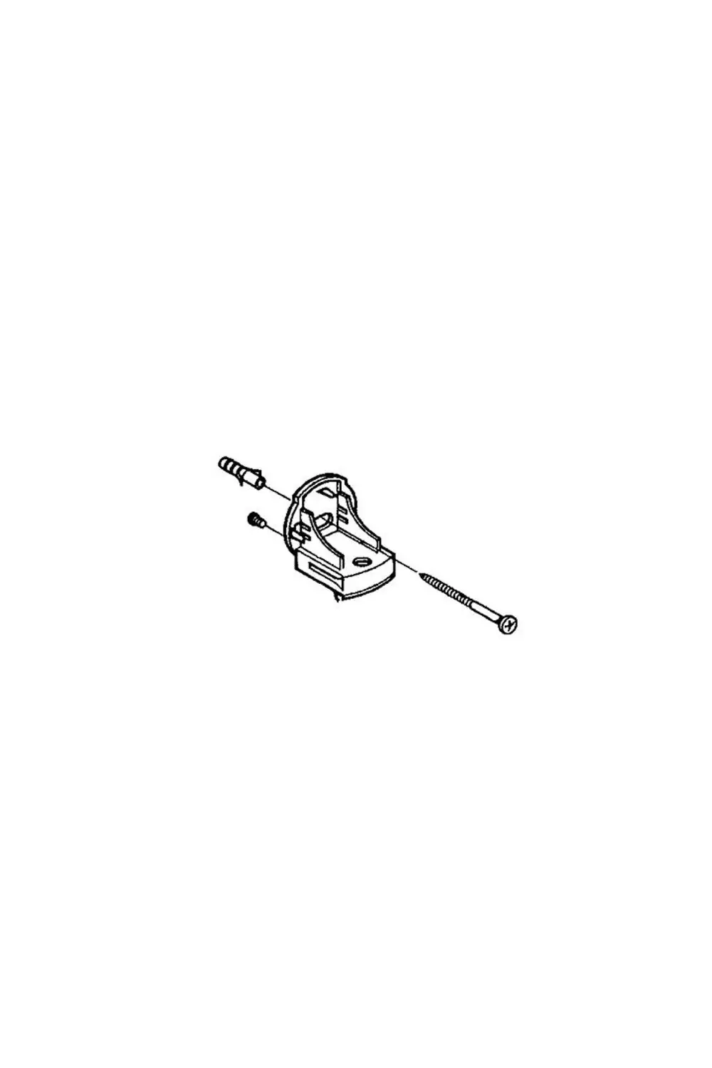 Wandhalter von HANSA mit zwei Schrauben, dargestellt in einer technischen Zeichnung. Das Design zeigt die Halterung ohne zusätzliche Elemente.